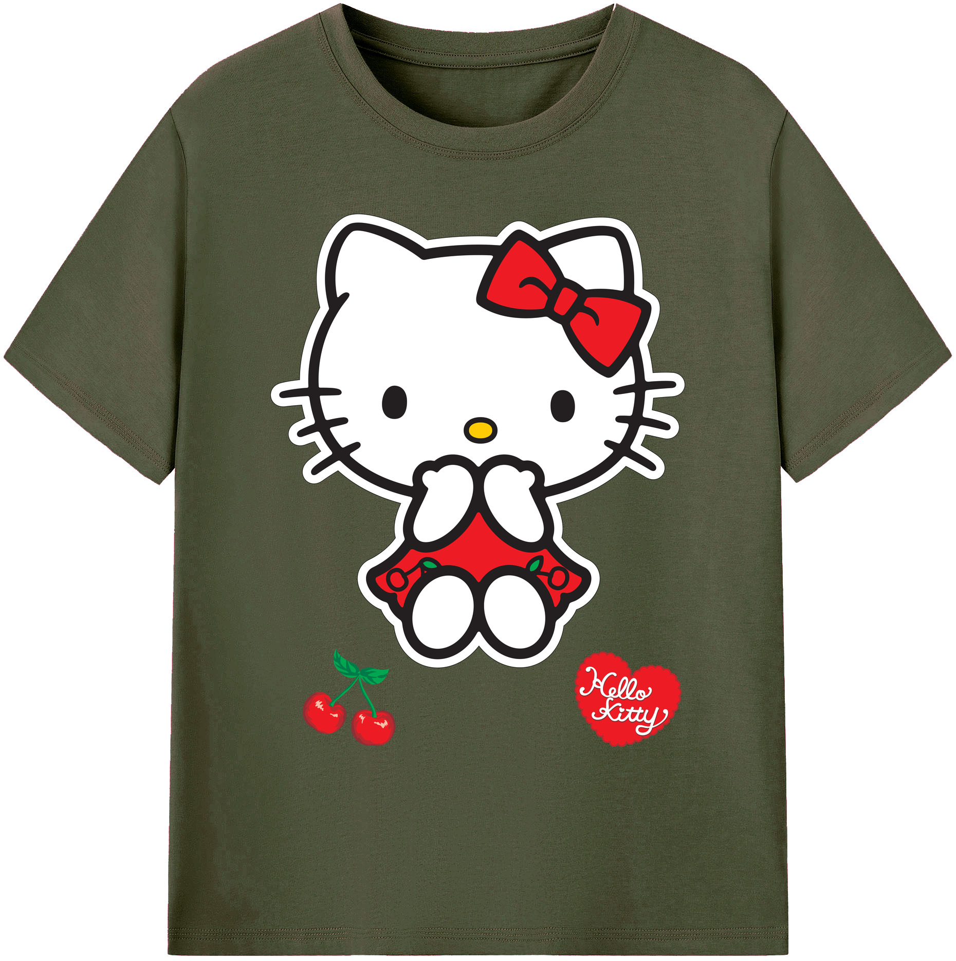 （画像用） Hello Kitty ハローキティ 綿100％ メンズ半袖Tシャツ｜肌触りやわらか＆通気性